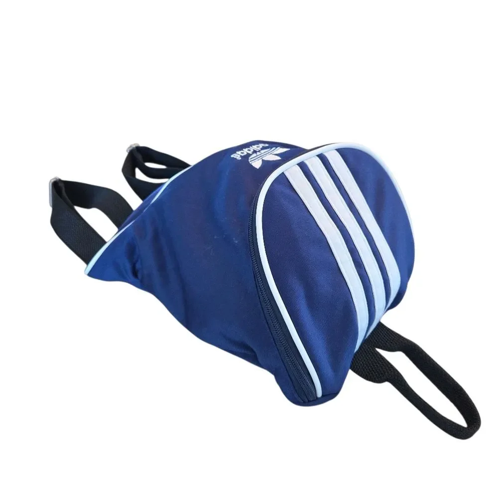 Adidas NWOT VINTAGE Mini Backpack Blue with Trefoil logo zipper pulls UNISEX